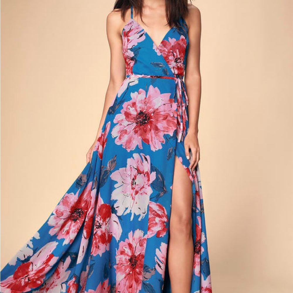 Floral Blue Maxi Dress